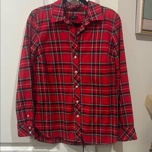 Talbots Vibrant Red Plaid Shirt